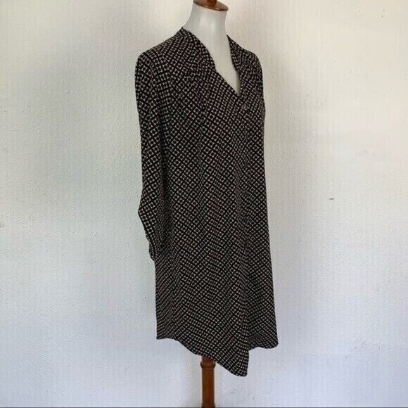 41 Hawthorn Medium Brown Beige Geometric Print Tunic Dress Made In USA - Picture 4 of 8